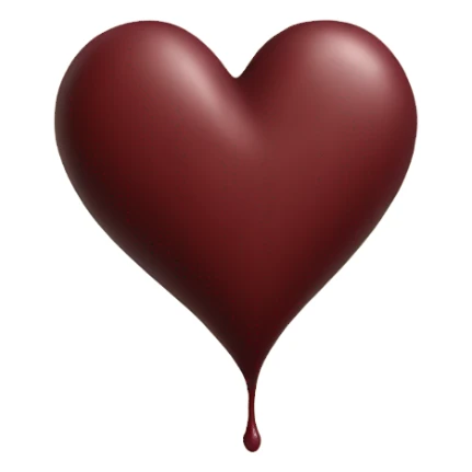 Dark red color heart sticker