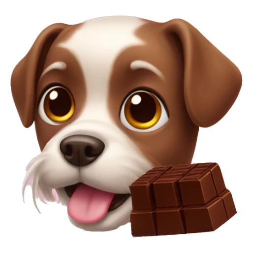 Cute dog with chocolate  sticker
