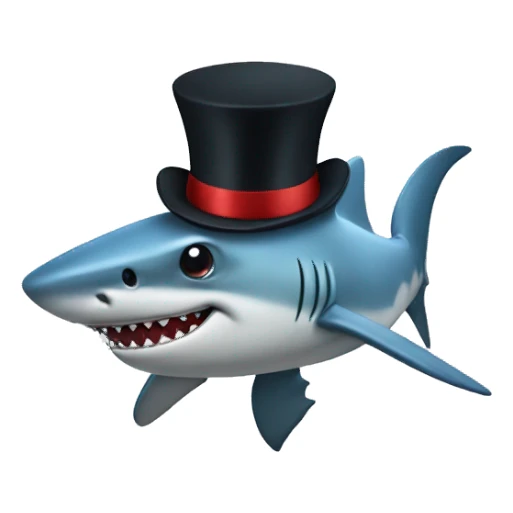 Shark with a top hat sticker