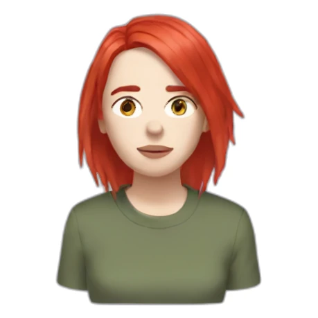 billie eilish with red hair sticker