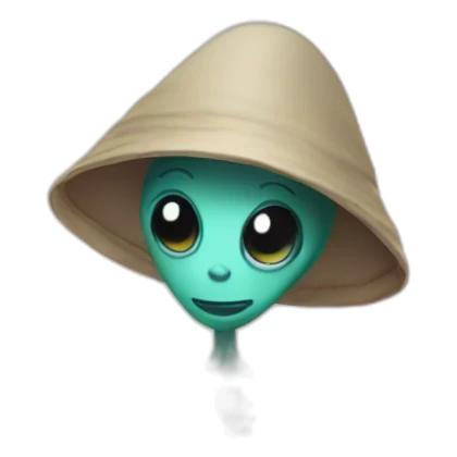 alien planting flowers sticker