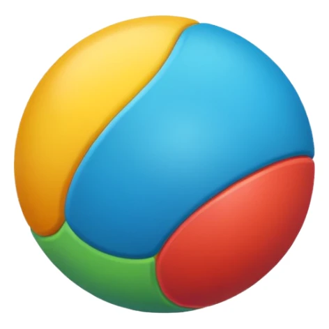 colorful rubber ball, no face sticker