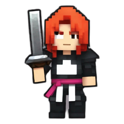 Kurosaki Ichigo minecraft style with like pose sticker