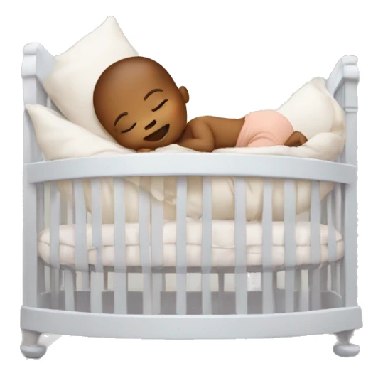 Baby sleeping in a giant crib sticker