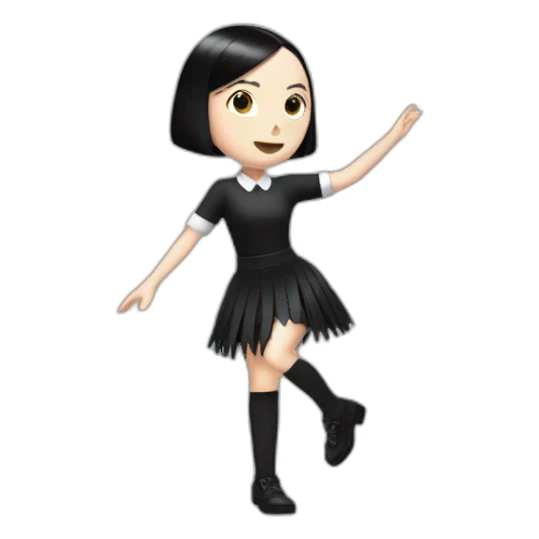 Wednesday Addams dancing with thing sticker