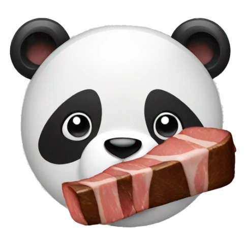 Panda eating steak sticker