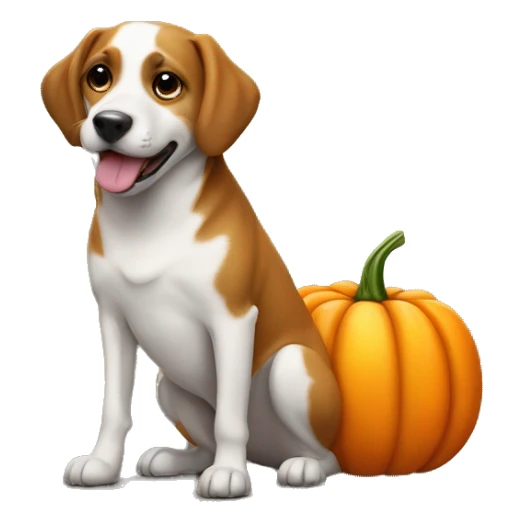 Dog with pumpkin  sticker