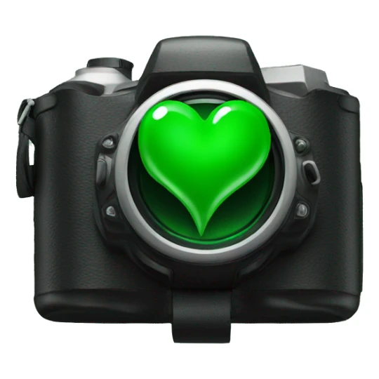 Black and green hearts with camera sticker
