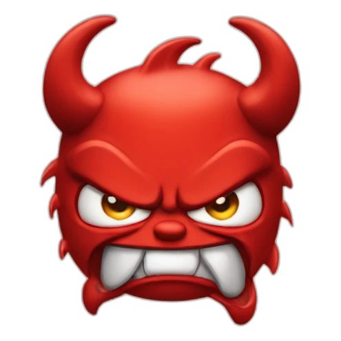 angry devil with steam out of ears sticker