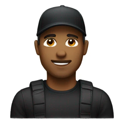 Man wear black cap sticker