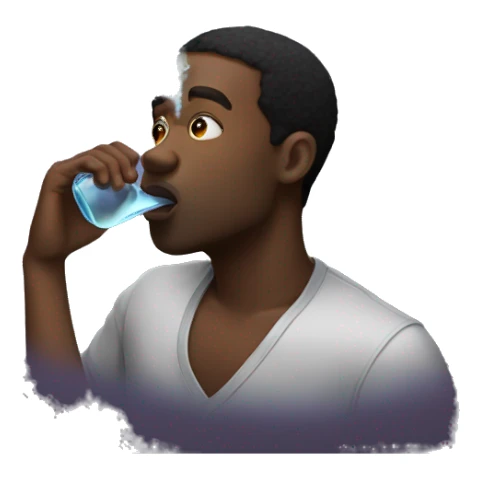 Black man inhaling galaxy gas sticker