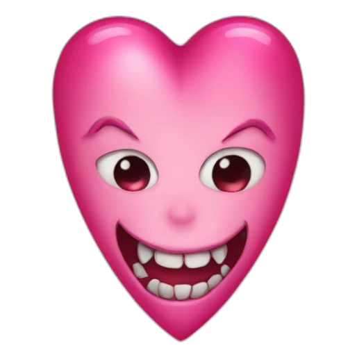 pink heart with dracula teath sticker