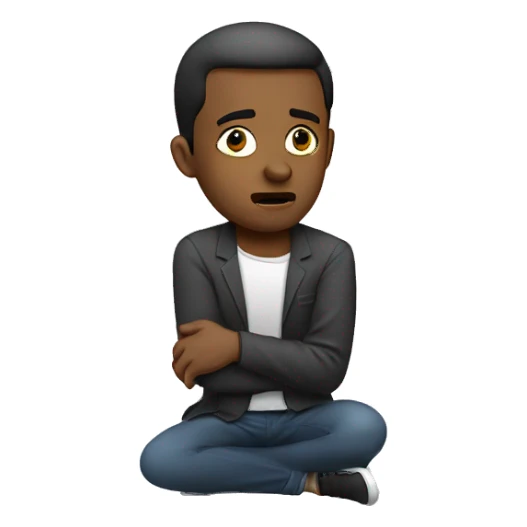 Man on one knee looking defeated sticker