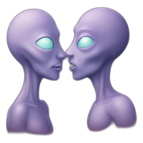 alien couple kissing sticker