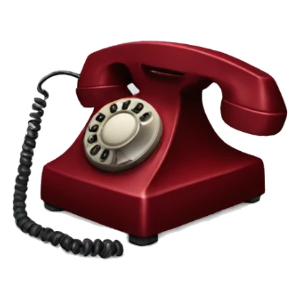 50's dark red telephone sticker
