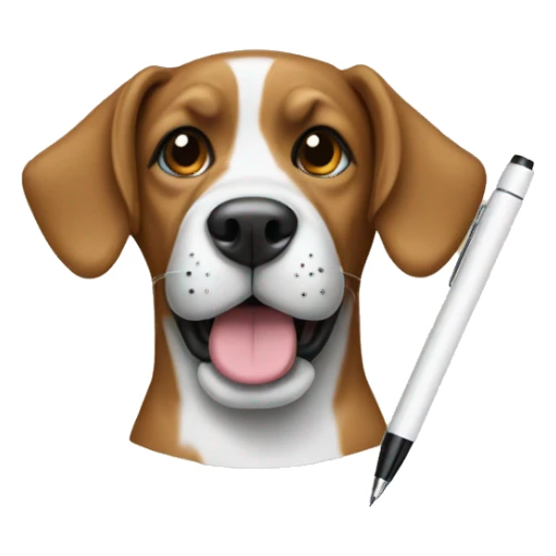 Dog with paper and pen sticker