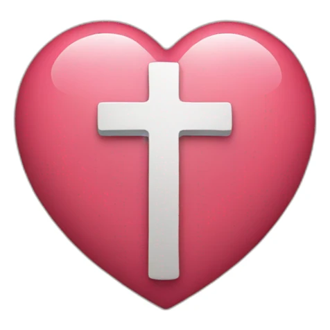 heart on the cross  sticker