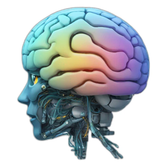 AI  robot brain profile  sticker