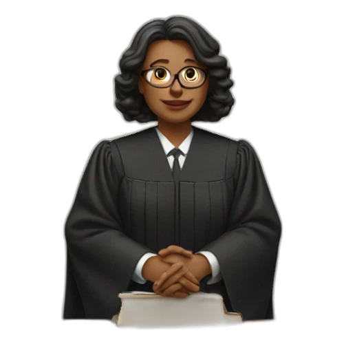 judge shows heart by her hands sticker