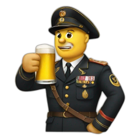 Mussolini  qui boit une biere sticker