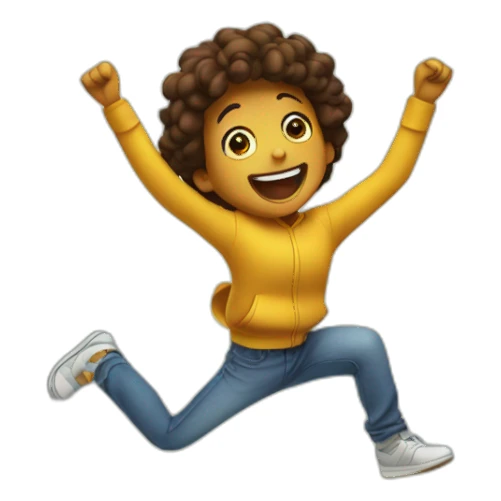 Jumping in excitement sticker