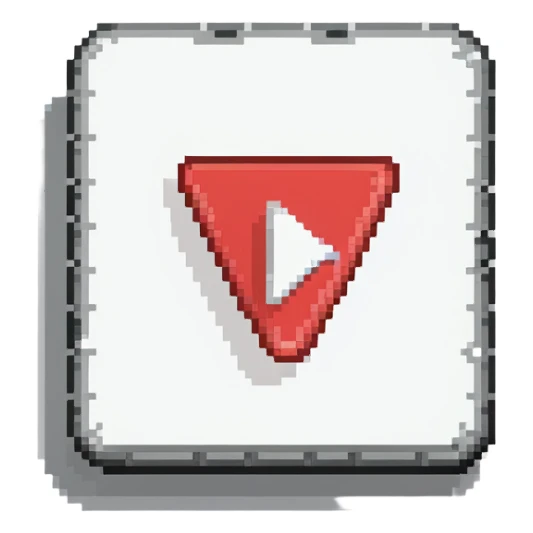 YouTube logo, red play button with white play triangle sticker
