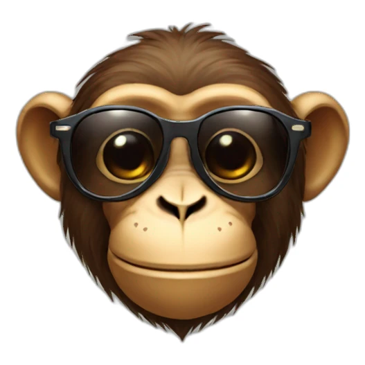 Monkey wearing sunglasses sticker