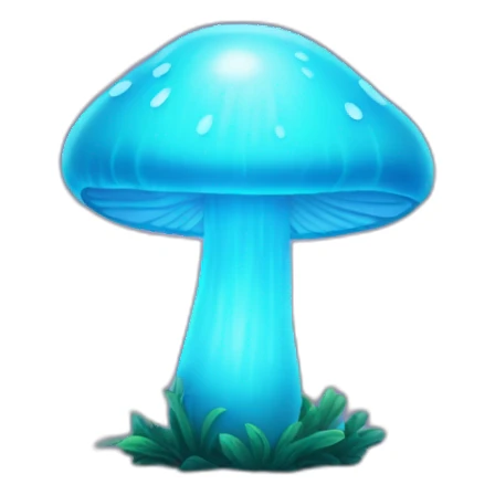 Glowing cyan mushroom sticker
