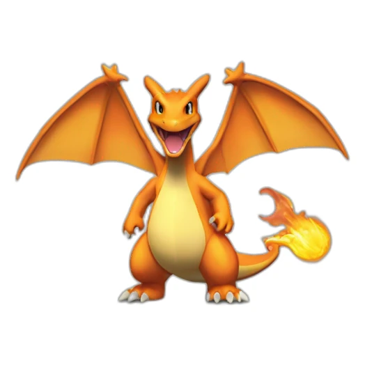 Charizard de face debout sur 2 pates féroce sticker