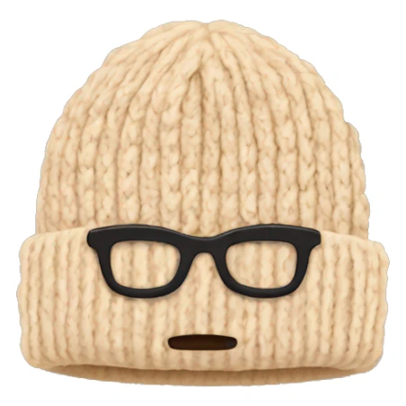 beige winter beanie no person sticker
