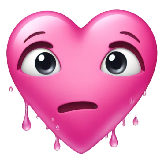 Pink heart with a water drop sticker