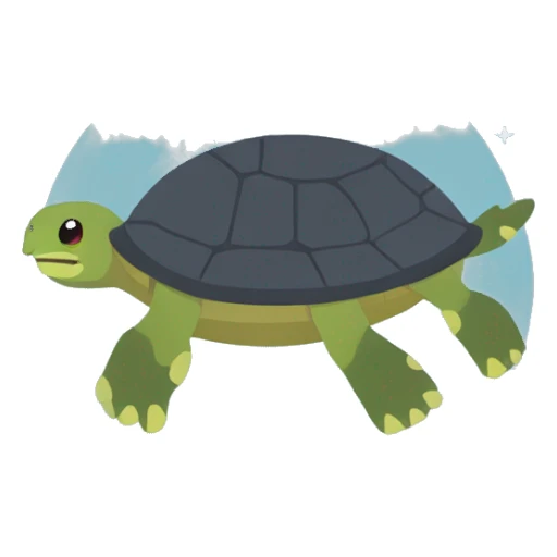 moon turtle flat design sticker