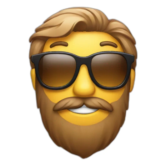 Bearded Smiley with sunglasses sticker