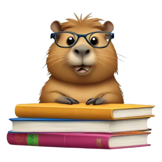 Clever CAPIBARa with books sticker