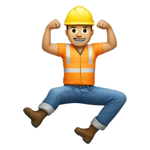 acrobat construction worker sticker