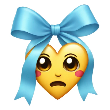 Heart with Light blue bow  sticker