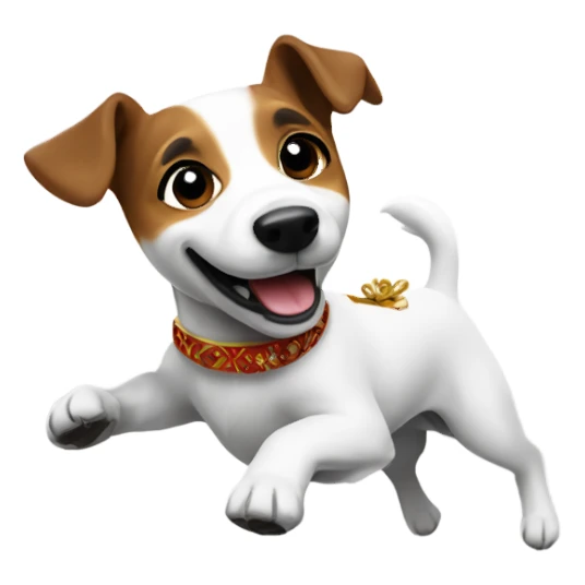 Happy new year Jack Russel dancing sticker