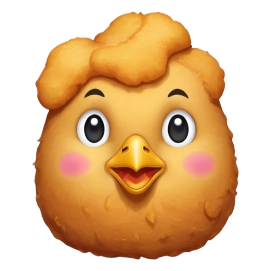 Chicken nugget with a smirk sticker