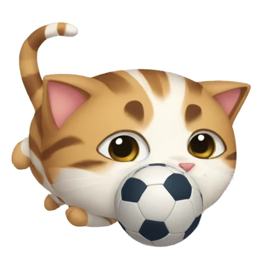 cat play footbal sticker