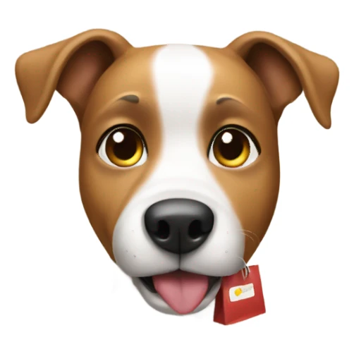 a dog going shopping  sticker