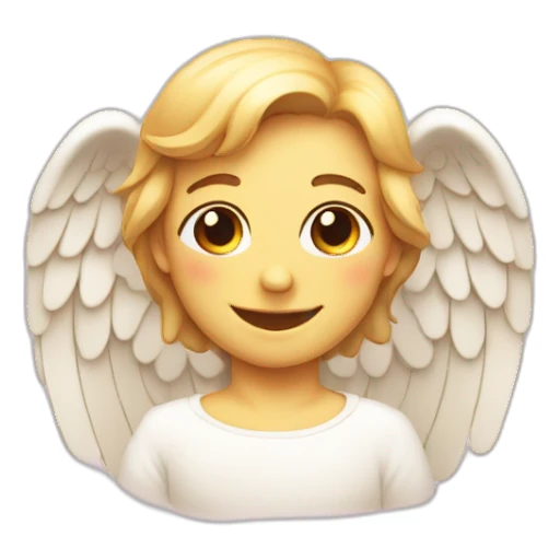 smiling angel face with hearths over the head sticker