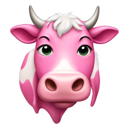 Pink cow  sticker