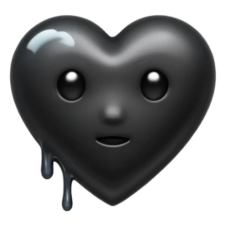 Black heart melting reastic sticker