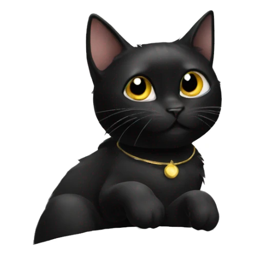 black cat on the moon sticker