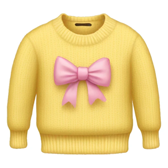 Yellow sweater with soft pink bow sticker