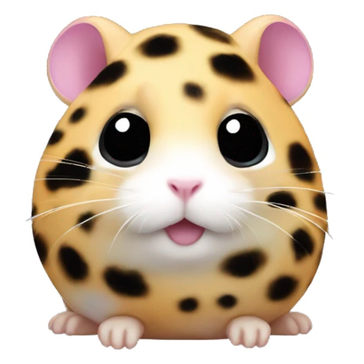 Rainbow hamster blob with black leopard print sticker