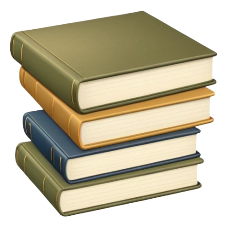 Stack of khaki colored books sticker