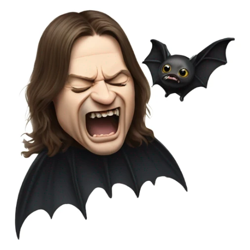 ozzy osbourne biting an animal like a bat sticker