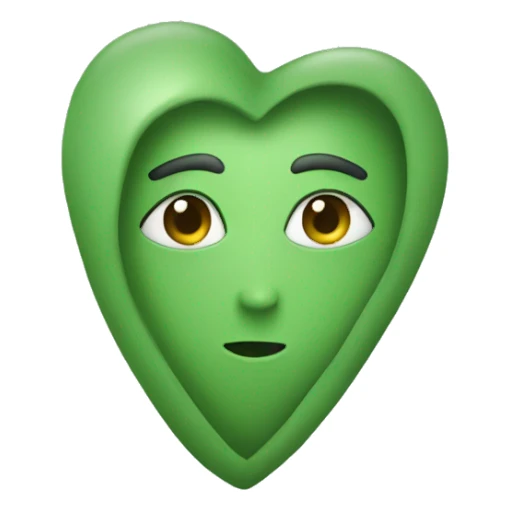 sage green love heart sticker