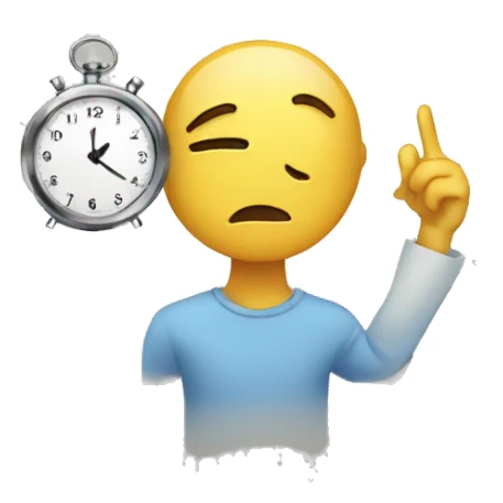 human staring at a clock on his wrist sticker